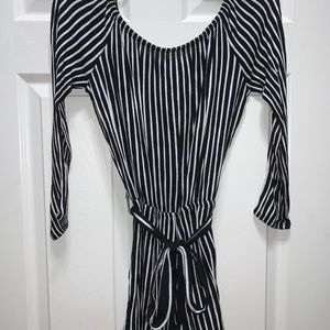 Forever 21 Striped Long Sleeve Romper
